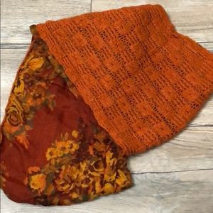 Burnt Orange Floral Infinity Scarf